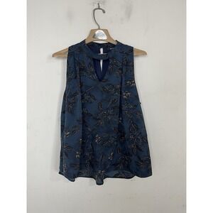 Miss Me Womens Shirt L Blue Dark Floral Fall Layering Whimsigoth Swing Fairy